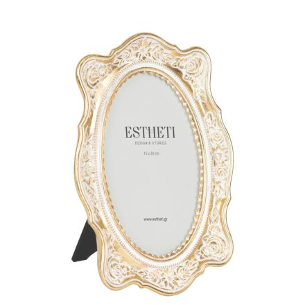 TABLE PHOTO FRAME (15x20) POLYRESIN GOLD - WHITE 20x2x25.5cm
