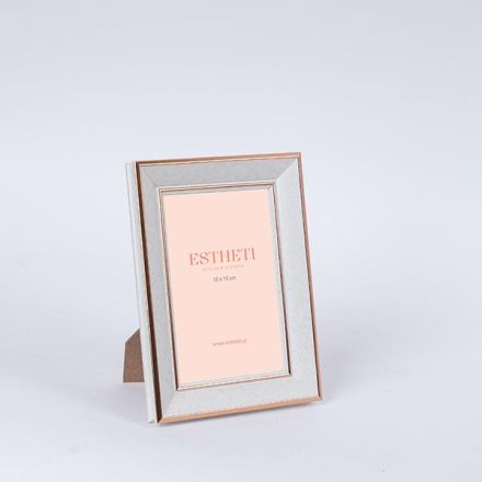 TABLE PHOTO FRAME (10x15) PLASTIC WHITE - GOLD