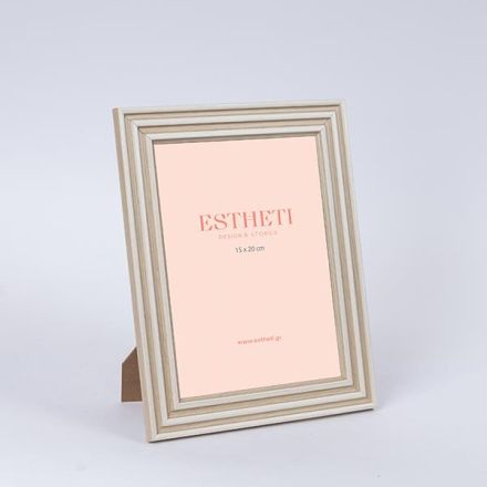 TABLE PHOTO FRAME (15x20) PLASTIC WHITE - BROWN