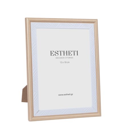 TABLE PHOTO FRAME (13x18) PLASTIC WHITE - LIGHT BROWN