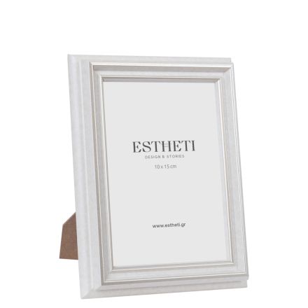 TABLE PHOTO FRAME (10x15) PLASTIC WHITE - GOLD