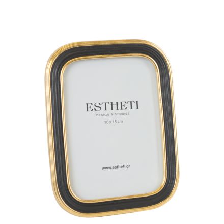 TABLE PHOTO (10x15)  FRAME POLYRESIN GOLD - BLACK 13.7x1.4x18.5cm