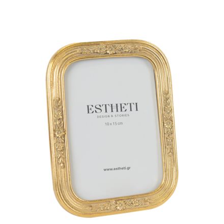 TABLE PHOTO FRAME (10x15) POLYRESIN ΑΝΤΙQUE GOLD 13.6x1.5x18.3cm