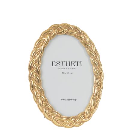 TABLE PHOTO FRAME (10x15) POLYRESIN GOLD 14x1.6x18.6cm
