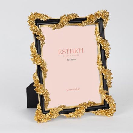 TABLE PHOTO FRAME (13x18) POLYRESIN BLACK - GOLD