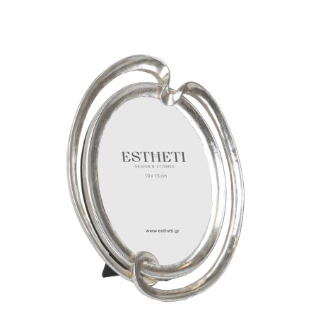 TABLE PHOTO FRAME (10x15) POLYRESIN SILVER 16.6x2.4x22.8cm