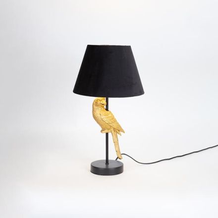 ΕΠΙΤΡΑΠΕΖΙΟ ΦΩΤΙΣΤΙΚΟ ΜΕ ΜΑΥΡΟ ΒΕΛΟΥΔΙΝΟ ΚΑΠΕΛΟ ΠΑΠΑΓΑΛΟΣ ΠΟΛΥΡΕΖΙΝ ΧΡΥΣΟ 12x46cm