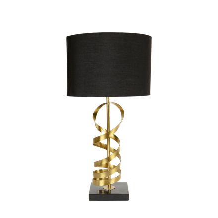 TABLE LAMP WITH BLACK SHADE METAL GOLD - BLACK 60x60cm