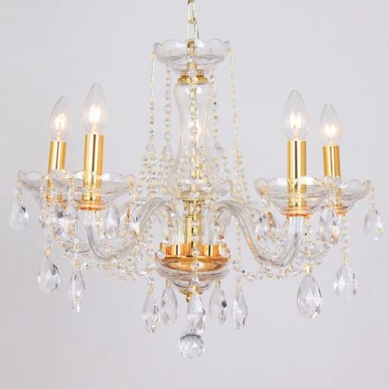 ΠΟΛΥΕΛΑΙΟΣ 5ΦΩΤΟΣ ΜΕ ΚΡΥΣΤΑΛΛΑ ΧΡΥΣΟΣ 57X61cm