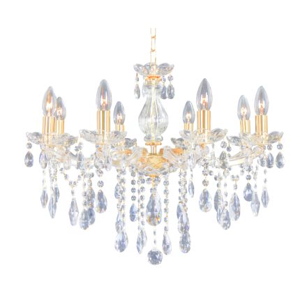 CHANDELIER 8xE14 CRYSTALS GOLD 63x56cm