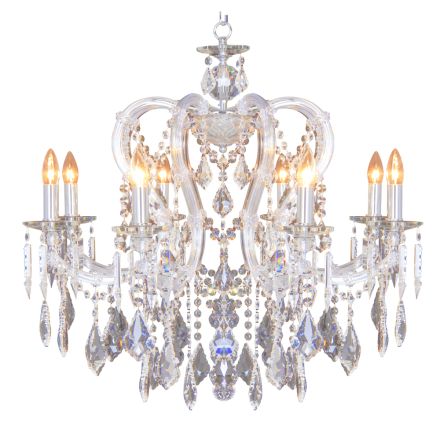CHANDELIER 8xE14 CRYSTALS GOLD 71x74cm
