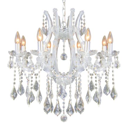 CHANDELIER 8xE14CRYSTALS PLEXIGLASS 63x56cm