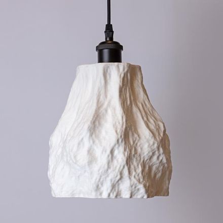 PENDANT LAMP CERAMIC WHITE - BLACK 21.5x21.5x26.5cm