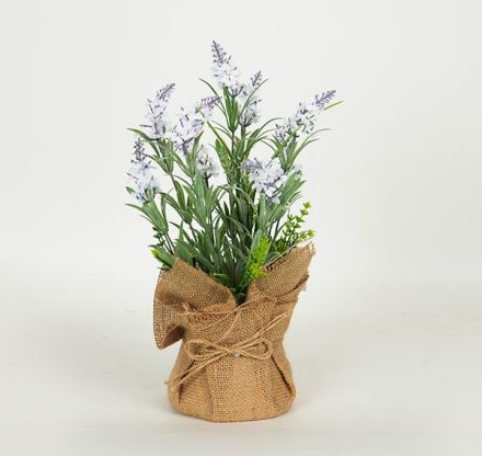 LAVENDER IN A GUNNY POT LIGHT PURPLE-NATURAL 36cm