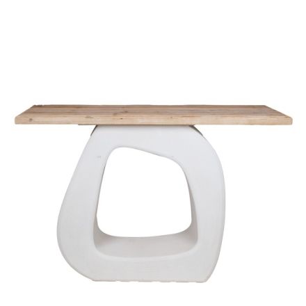 ΚΟΝΣΟΛΑ ΞΥΛΟ-MDF ΛΕΥΚΟ-ΦΥΣΙΚΟ 120x38x82cm