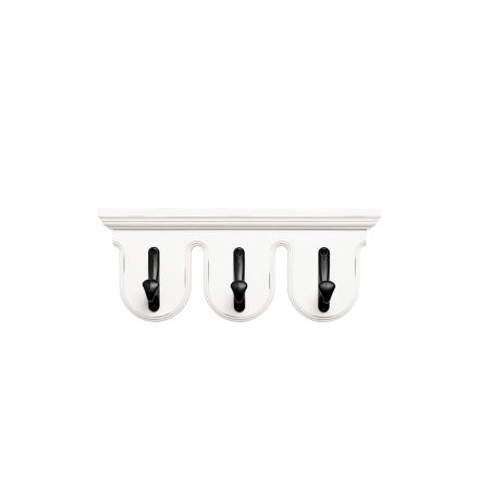HANGER METAL-WOOD WHITE-BLACK 37x6x15cm