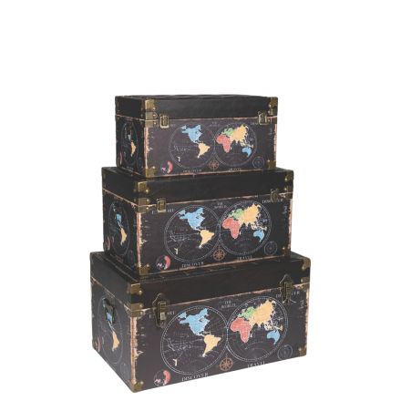 S/3 ΜΠΑΟΥΛΑ ΜΑΥΡΟ ΜΕ ΥΔΡΟΓΕΙΟΥΣ 56x34x31cm/ 48x29x25cm/ 40x24x20cm