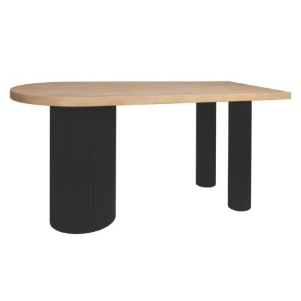 ΤΡΑΠΕΖΙ ΞΥΛΟ ΦΥΣΙΚΟ-ΜΑΥΡΟ 180x80x76.5cm