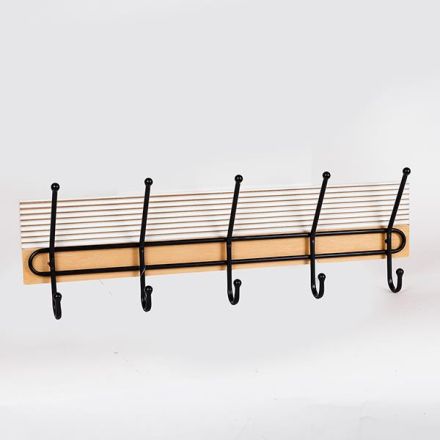 ΚΡΕΜΑΣΤΡΑ ΤΟΙΧΟΥ 5 ΘΕΣΕΩΝ ΜΕΤΑΛΛΟ-ΞΥΛΟ 60x9x20cm