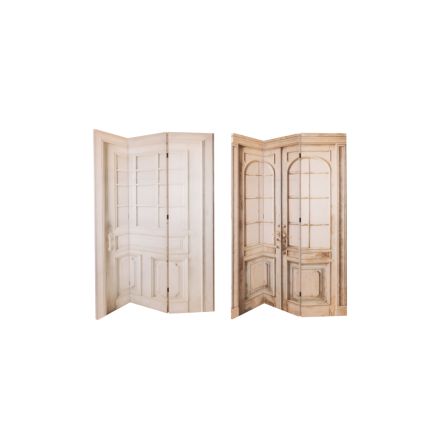 FOLDING SCREEN CANVAS PRINT DOOR IMAGE BEIGE-BROWN 120x2.5x180cm