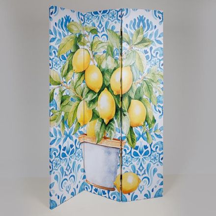 ΠΑΡΑΒΑΝ ΚΑΜΒΑΣ ΕΚΤΥΠΩΣΗ ΓΛΑΣΤΡΑ ΜΕ ΛΕΜΟΝΙΑ ΚΙΤΡΙΝΟ-ΠΡΑΣΙΝΟ-ΓΑΛΑΖΙΟ 120x2.5x180cm