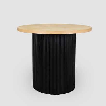 TABLE WOOD NATURAL - BLACK 120x120x100cm