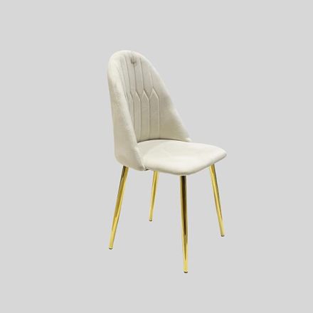 CHAIR FABRIC IVORY-GOLD 42x42x85cm