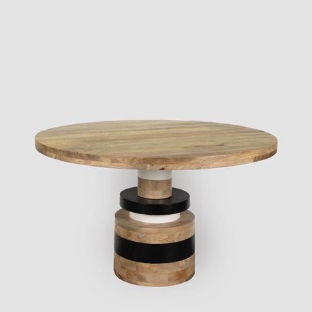 ΤΡΑΠΕΖΙ ΞΥΛΟ ΜΑΝΓΚΟ ΦΥΣΙΚΟ-ΜΑΥΡΟ 120x120x74cm