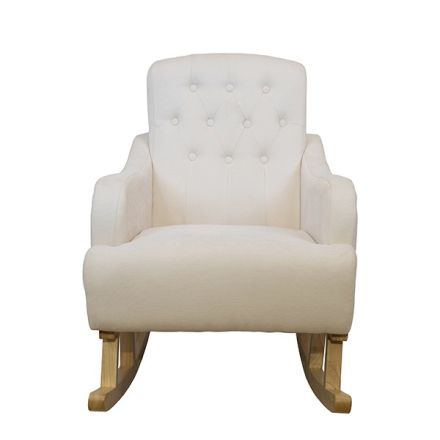 ARMCHAIR ROCKING VELVET IVORY 63x84x89cm