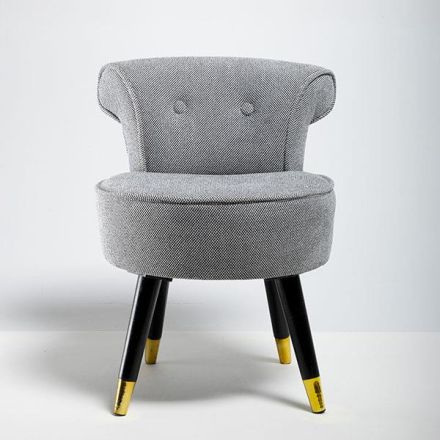 CHAIR VELVET BLACK-GOLD 45x48x61cm