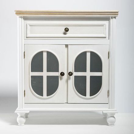 CABINET SHOWCASE WHITE 1 DRAWER AND 2 DOORS 64x34.5x72.5cm