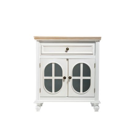 ΒΙΤΡΙΝΑ ΞΥΛΙΝΗ ΛΕΥΚΗ 1 ΣΥΡΤΑΡΙ 2 ΠΟΡΤΕΣ 64x34.5x72.5cm
