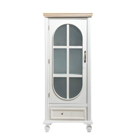 ΒΙΤΡΙΝΑ ΞΥΛΙΝΗ ΛΕΥΚΗ 1 ΣΥΡΤΑΡΙ 1 ΠΟΡΤΑ 48x32x115cm