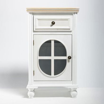 CABINET SHOWCASE WHITE 1 DRAWER AND 1 DOOR 42x34x72.5cm