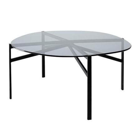 ΤΡΑΠΕΖΙ ΜΕΤΑΛΛΙΚΟ ΜΑΥΡΟ-ΓΥΑΛΙΝΟ 73x72x35cm