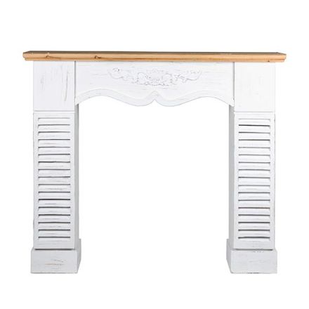 DECO WOODEN FIREPLACE WHITE - NATURAL 115x25x101cm