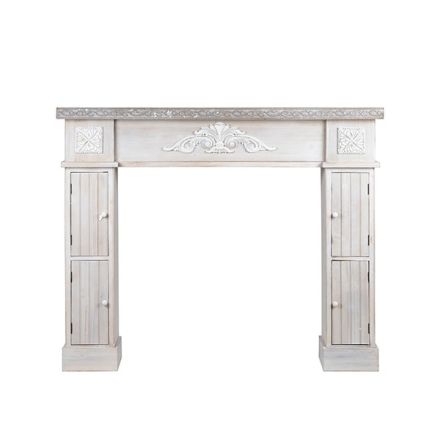 DECO WOODEN FIREPLACE LIGHT GREY 120x23.5x101cm