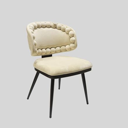 CHAIR VELVET  GREY 62.5x61x49x86cm