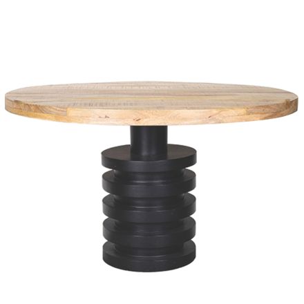 ΤΡΑΠΕΖΙ ΞΥΛΟ ΜΑΝΓΚΟ ΦΥΣΙΚΟ-ΜΑΥΡΟ 120x120x74cm