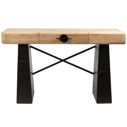 ΚΟΝΣΟΛΑ MDF - ΜΕΤΑΛΛΙΚΗ ΜΑΥΡΗ - ΦΥΣΙΚΟ 120x40x72cm