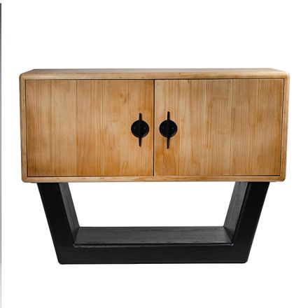 ΝΤΟΥΛΑΠΙ MDF - ΜΕΤΑΛΛΙΚΟ ΦΥΣΙΚΟ - ΜΑΥΡΟ 120x40x90cm