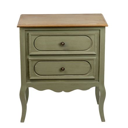 DRAWER WOODEN GREEN - NATURAL 60x34x70.5cm