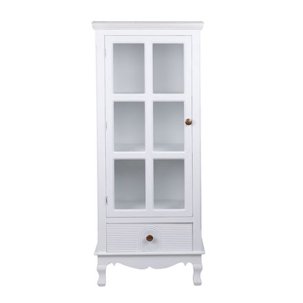 CABINET WOODEN WHITE - NATURAL 48x30x120cm