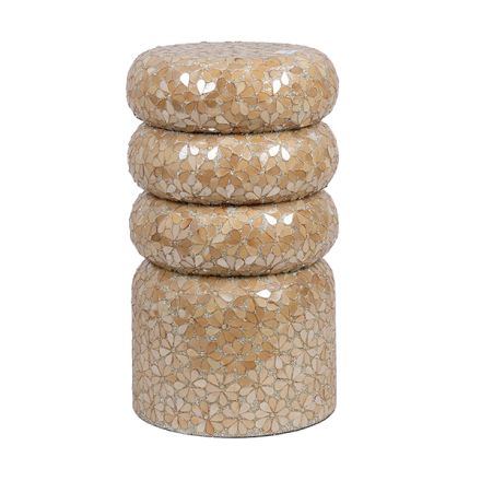 STOOL METALLIC MOSAIC ORANGE ANTIQUE 30x30x52cm