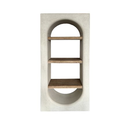 ΒΙΒΛΙΟΘΗΚΗ MDF FIR ΥΠΟΛΕΥΚΗ - ΚΑΦΕ 80x38x180cm