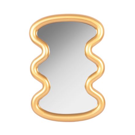 MIRROR IRREGULAR PLASTIC GOLD 37x2.5x53cm