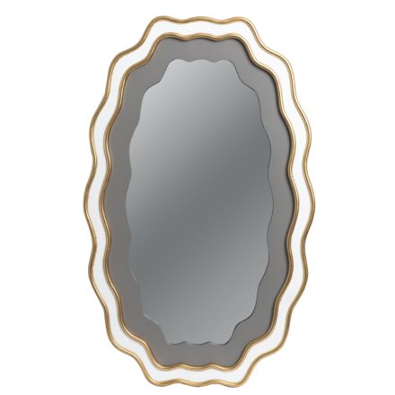 MIRROR WOODEN GOLD - WHITE 50x2.5x80cm