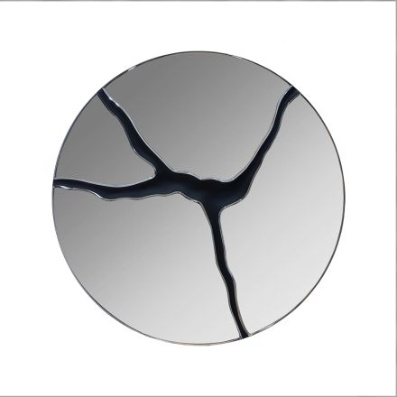 MIRROR WOODEN BLACK 80x2x80cm