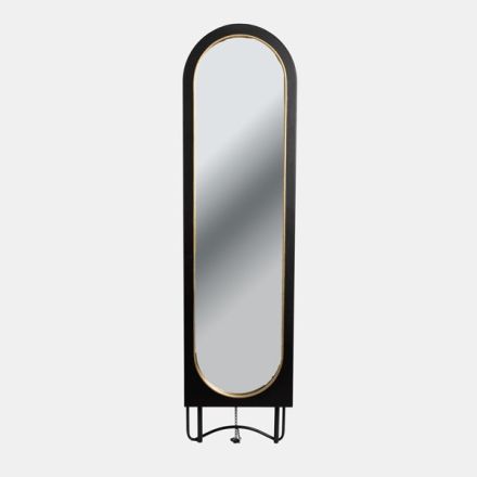 FLOOR MIRROR METAL BLACK 45x49x170cm