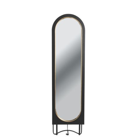 FLOOR MIRROR METAL BLACK 45x49x170cm
